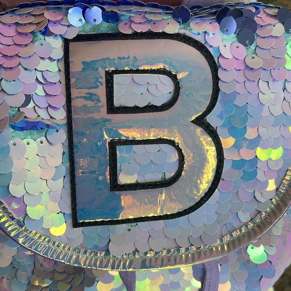 ❣️RARE❣️Justice Mermaid Flip Sequin Mini Rucksack Backpack❣️Initial “J” - Picture 5 of 9